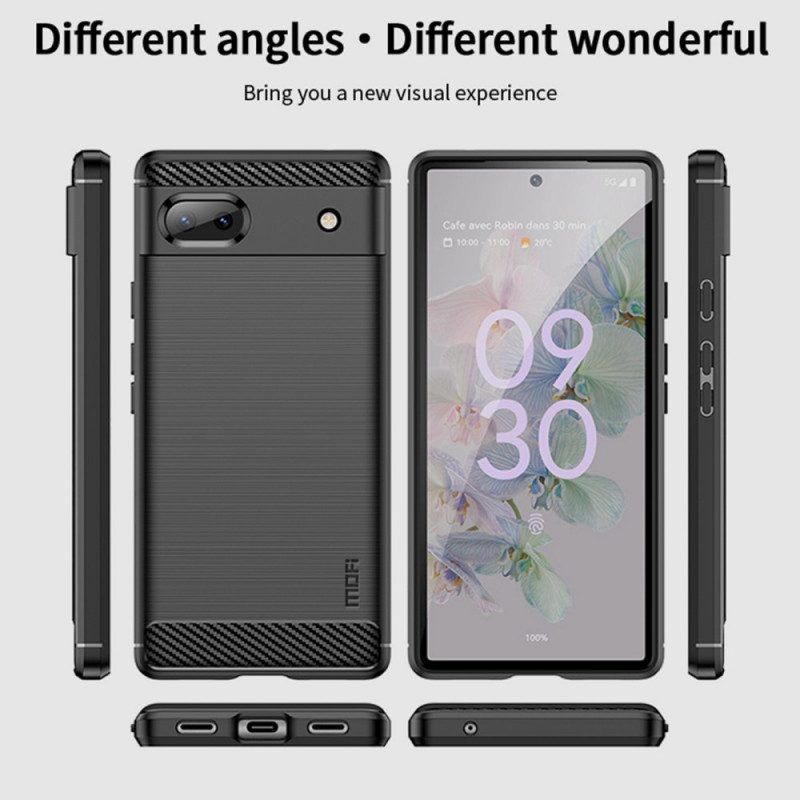 Hoesje voor Google Pixel 6A Mofi Geborsteld Koolstofvezel
