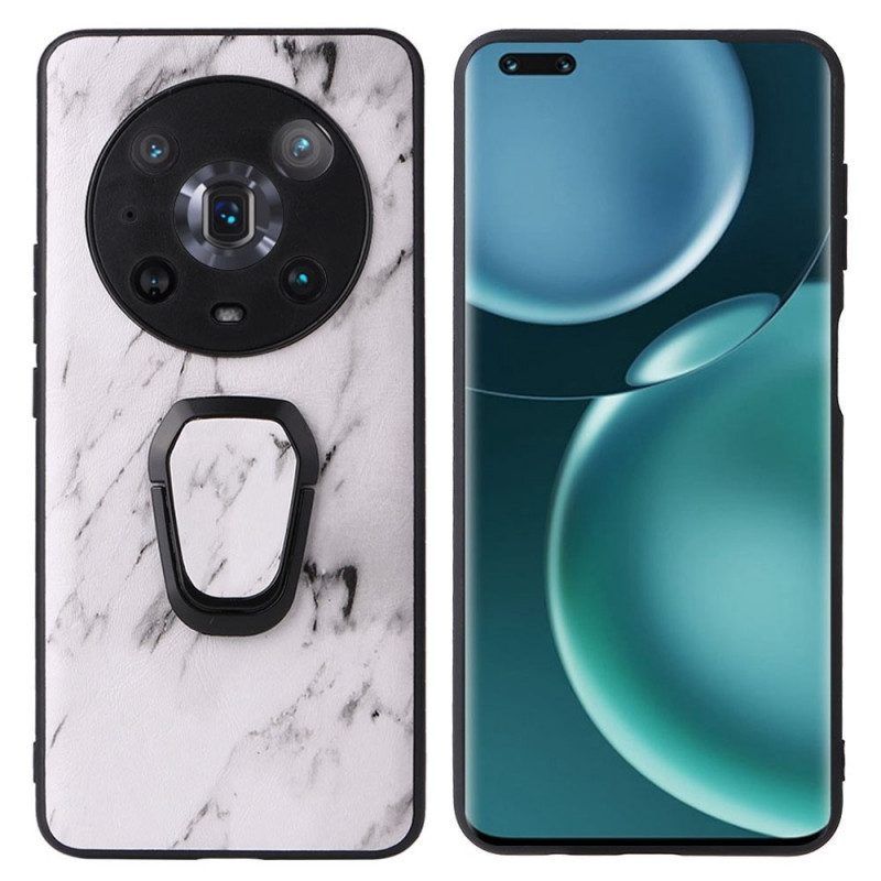 Hoesje voor Honor Magic 4 Pro Marmeren Stijl Met Ringondersteuning