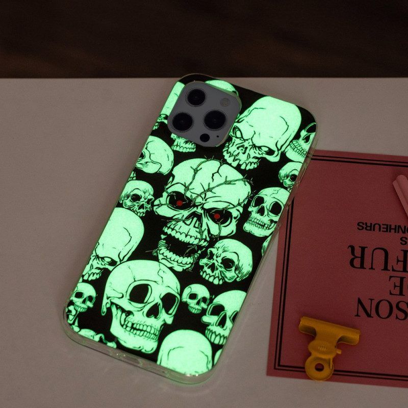 Hoesje voor iPhone 15 Pro Fluorescerende Schedel