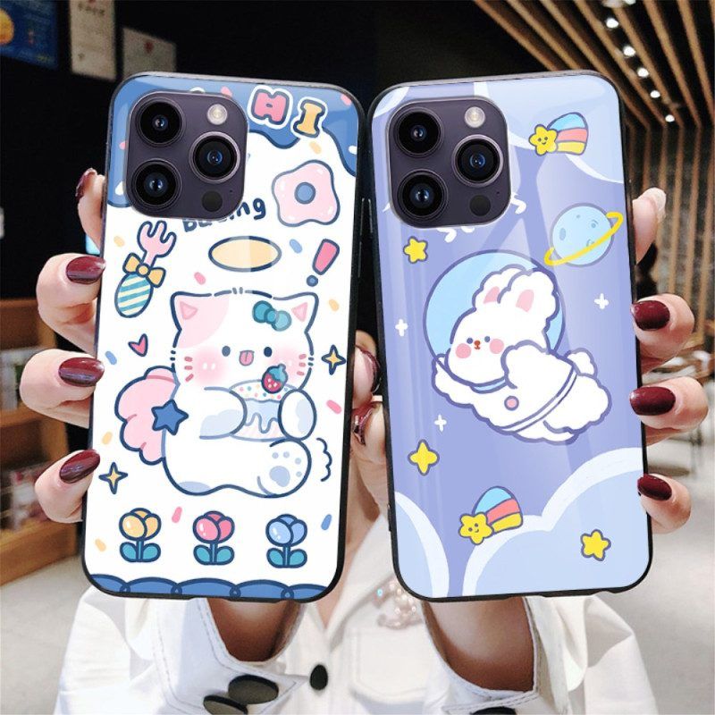 Hoesje voor iPhone 15 Pro Max Bubble Dog Gehard Glas