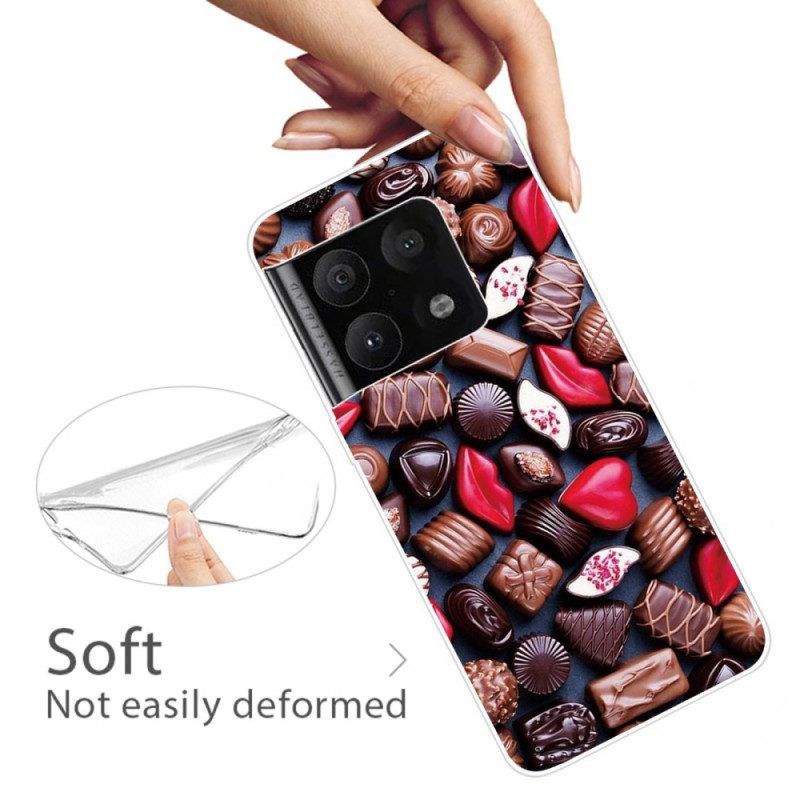 Hoesje voor OnePlus 10 Pro 5G Flexibele Chocolade