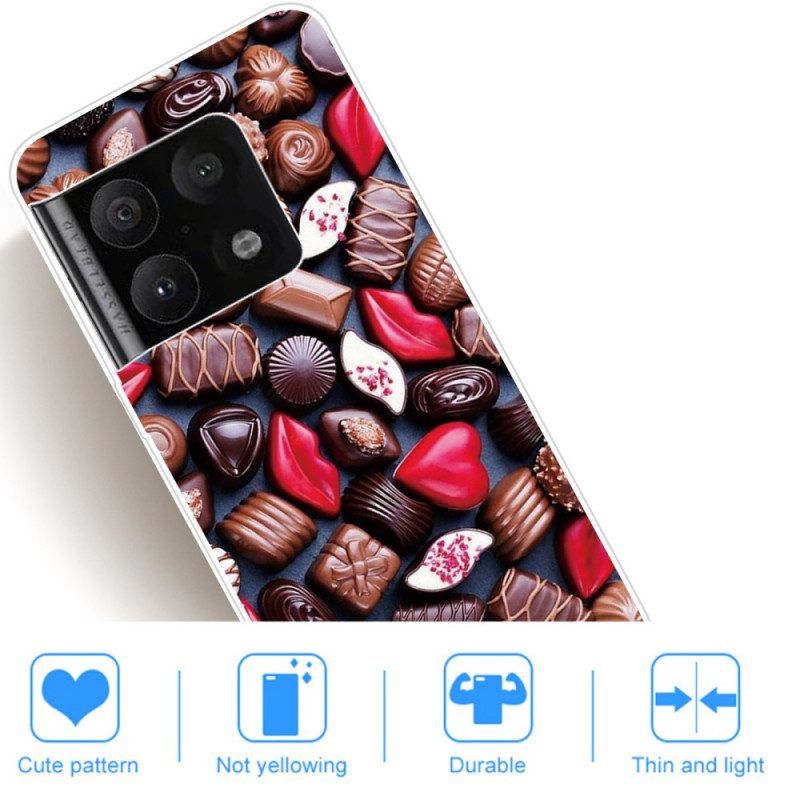 Hoesje voor OnePlus 10 Pro 5G Flexibele Chocolade