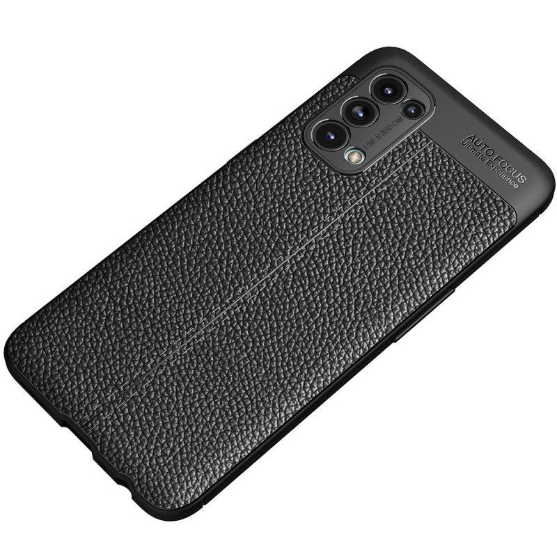 Hoesje voor Oppo Find X3 Lite Dubbellijnig Litchi-leereffect