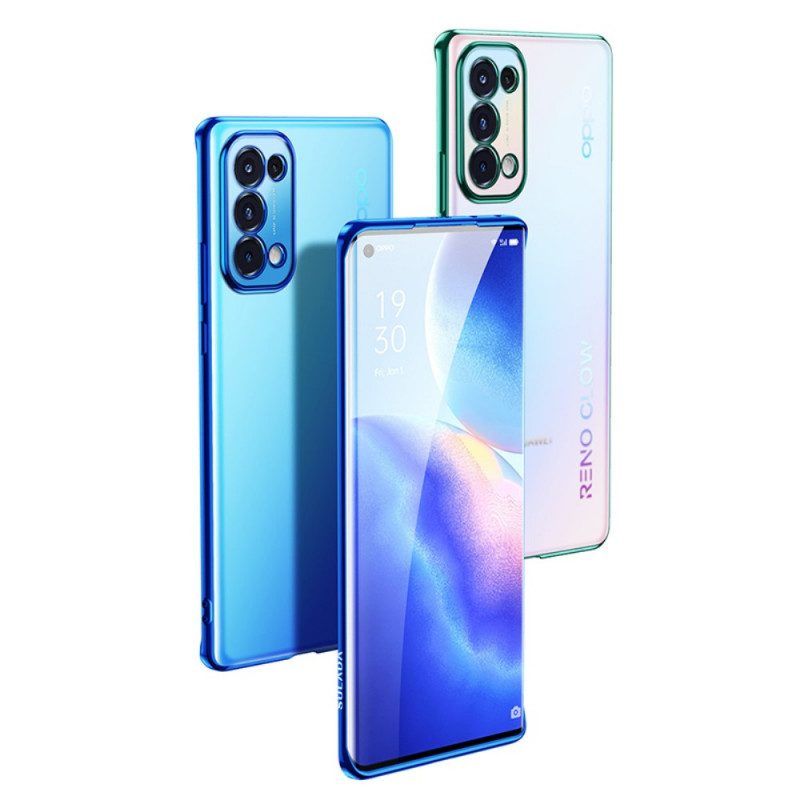 Hoesje voor Oppo Find X3 Lite Transparante Randen In Metalen Stijl Sulada