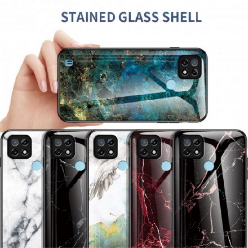 Hoesje voor Realme C21 Marmeren Kleuren Gehard Glas