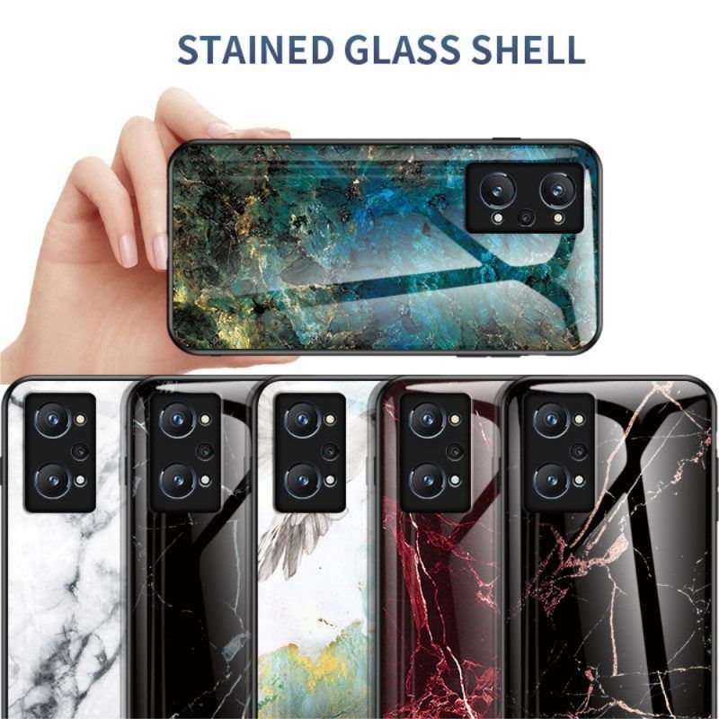Hoesje voor Realme GT Neo 3T / Neo 2 Marmeren Kleuren Gehard Glas