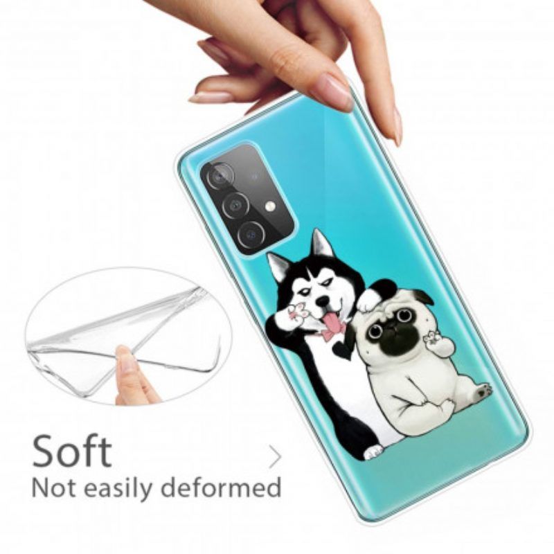 Hoesje voor Samsung Galaxy A52 4G / A52 5G / A52s 5G Grappige Honden