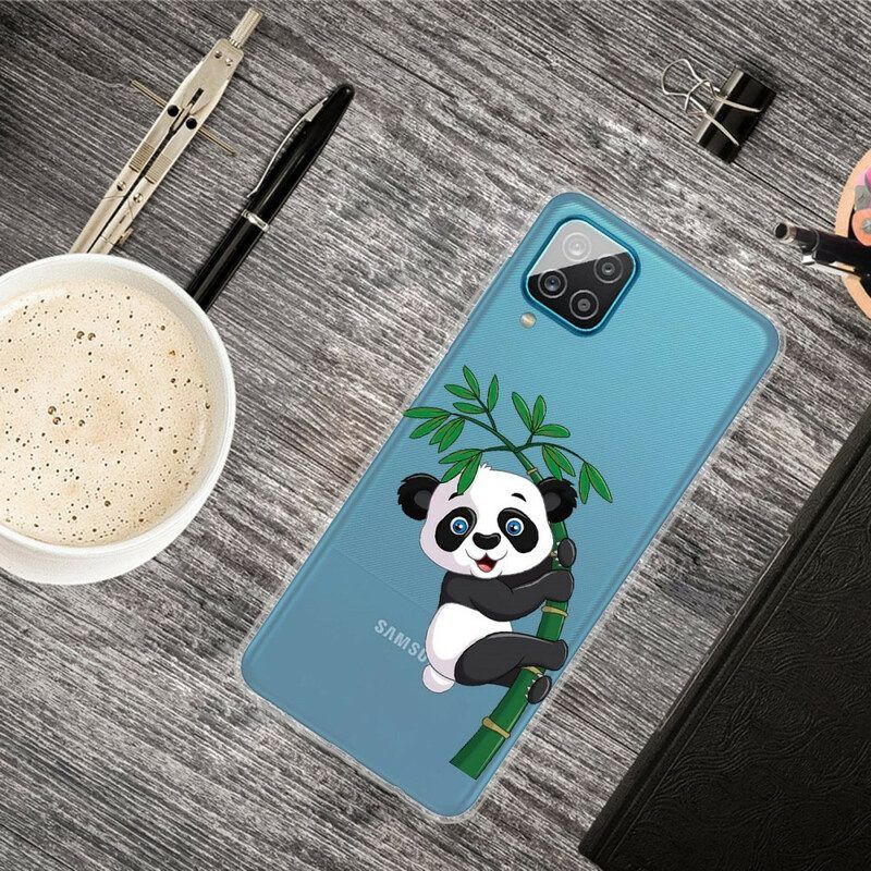 Hoesje voor Samsung Galaxy M12 / A12 Naadloze Panda Op Bamboe