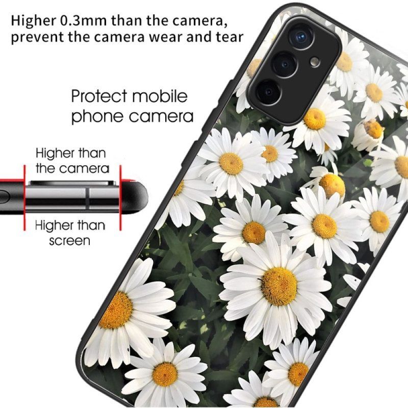 Hoesje voor Samsung Galaxy M13 Madeliefjes Van Gehard Glas