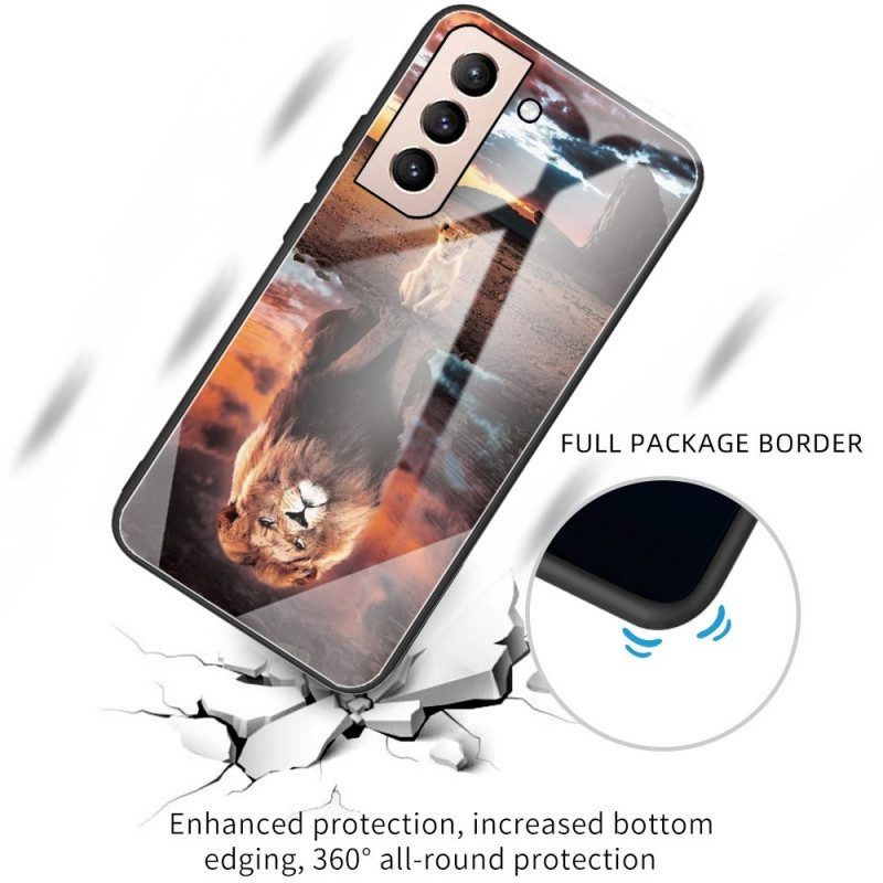 Hoesje voor Samsung Galaxy S22 Plus 5G Lion Cub's Dream Gehard Glas