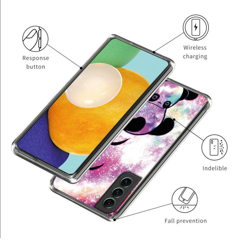 Hoesje voor Samsung Galaxy S23 5G Siliconen Panda Ondersteboven