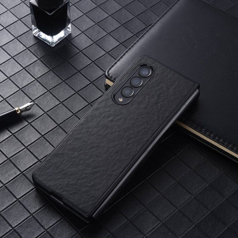 Hoesje voor Samsung Galaxy Z Fold 4 Kunstleer Nylon Textuur