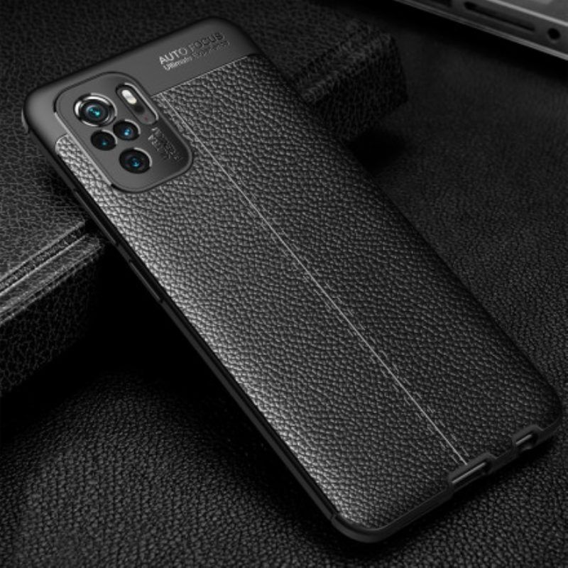 Hoesje voor Xiaomi Redmi Note 10 / 10S Ledereffect Litchi Dubbele Lijn