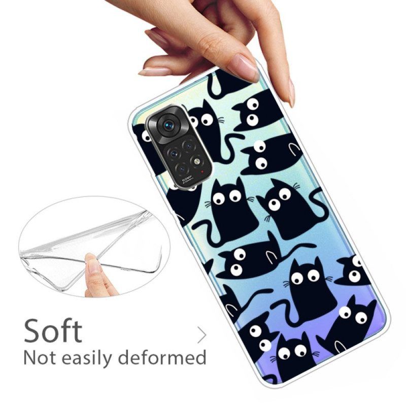Hoesje voor Xiaomi Redmi Note 11 / 11S Meerdere Zwarte Katten