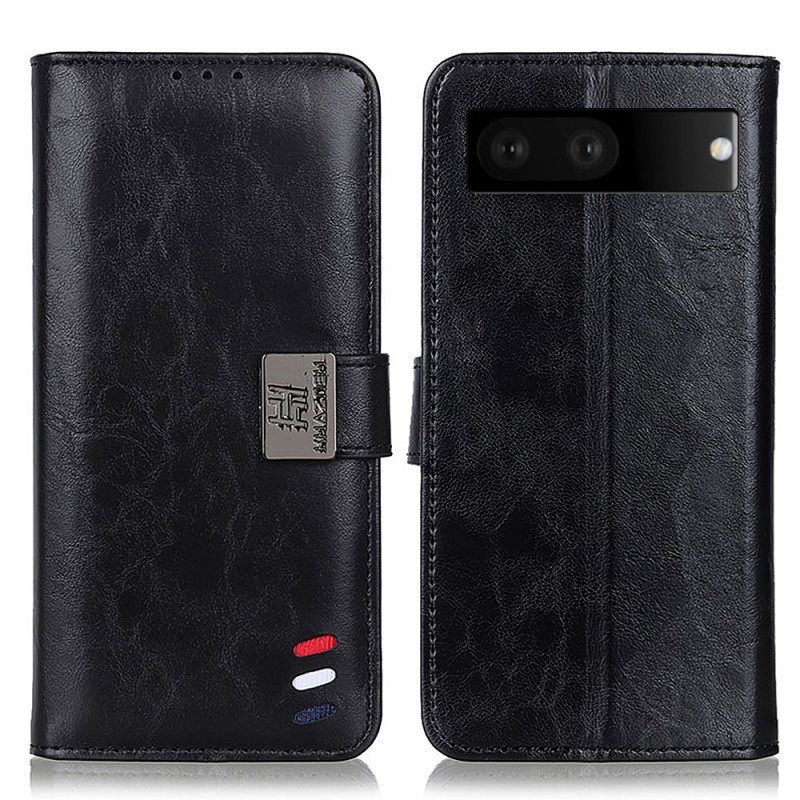 Leren Hoesje voor Google Pixel 7 Driekleurig Leereffect