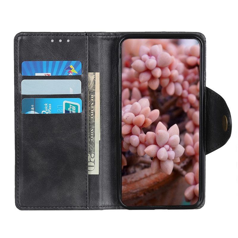 Leren Hoesje voor Google Pixel 7 Magnetische Knop Van Imitatieleer