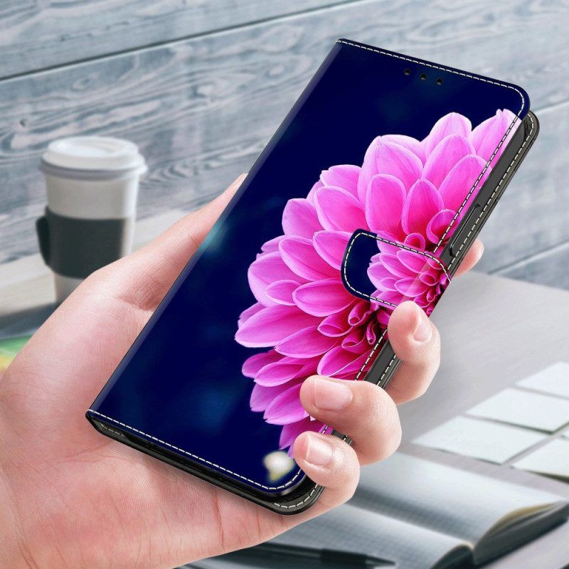 Leren Hoesje voor iPhone 15 Pro Een Bloem