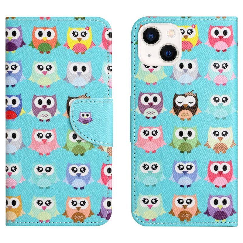 Leren Hoesje voor iPhone 15 Uilenstam