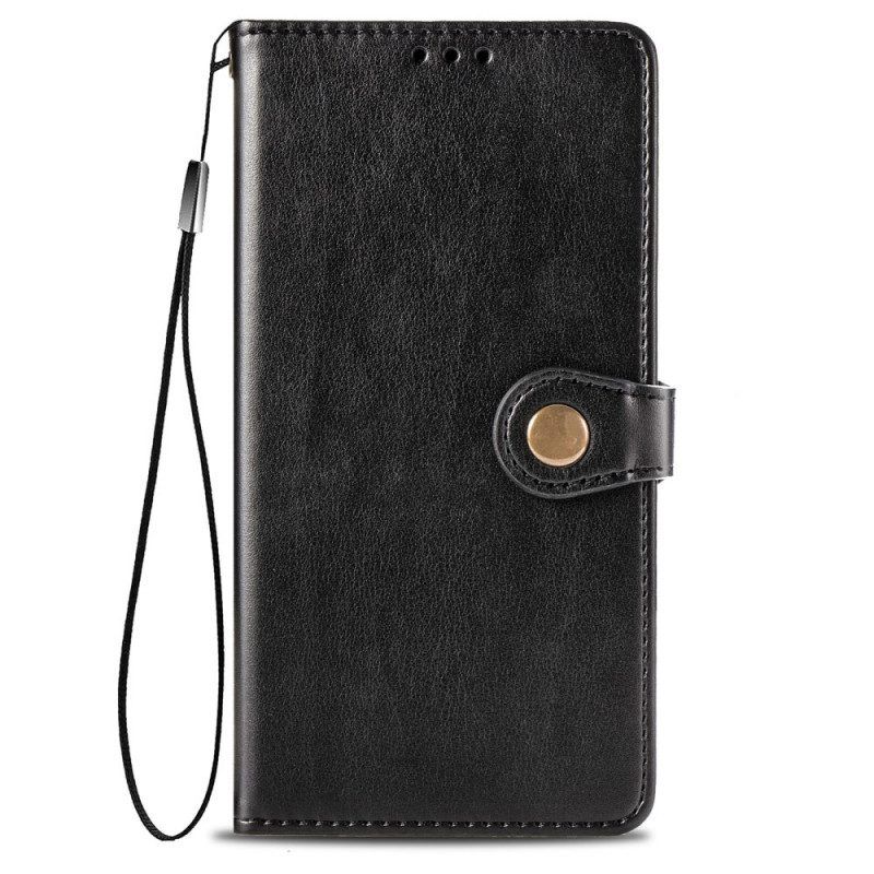 Leren Hoesje voor Moto E40 / E30 / E20 Kunstleer En Vintage Sluiting