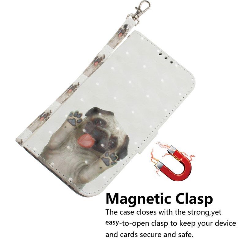 Leren Hoesje voor OnePlus Nord 2T 5G Met Ketting String Hond