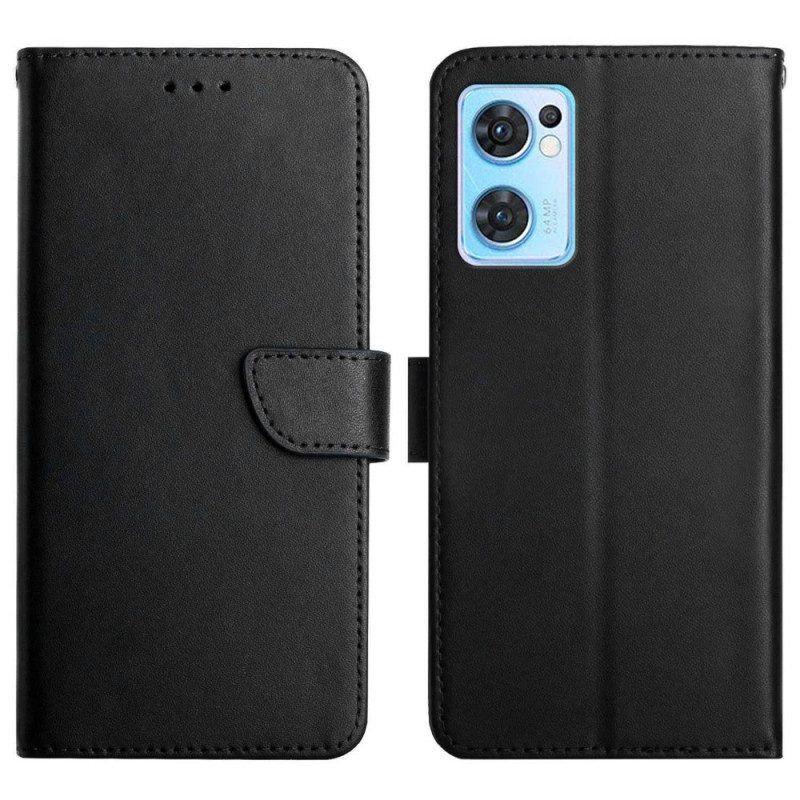Leren Hoesje voor Oppo Find X5 Lite Echt Nappaleer
