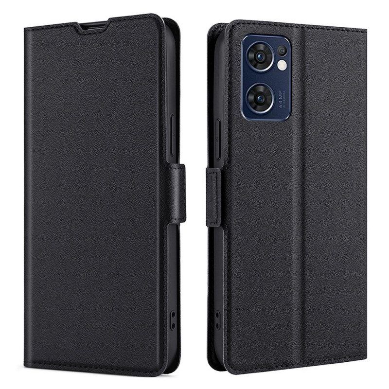 Leren Hoesje voor Oppo Find X5 Lite Folio-hoesje Flap Dubbel Ontwerp