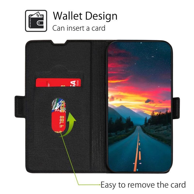 Leren Hoesje voor Oppo Find X5 Lite Folio-hoesje Flap Dubbel Ontwerp