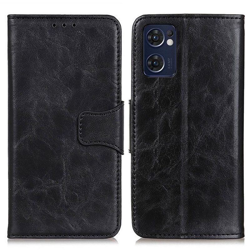 Leren Hoesje voor Oppo Find X5 Lite Folio-hoesje Getextureerde Magnetische Flap