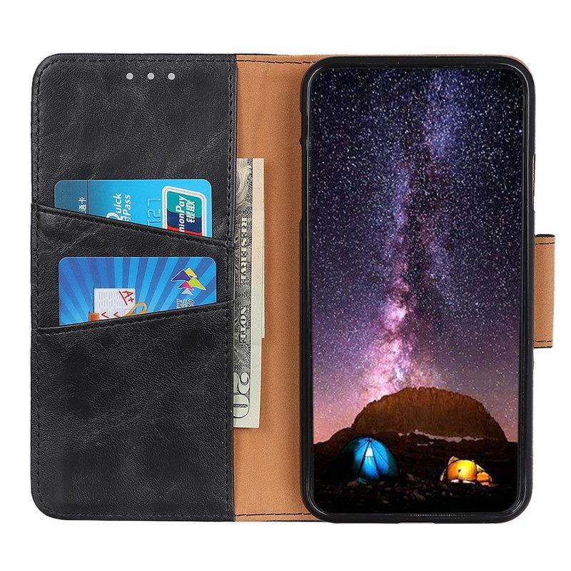 Leren Hoesje voor Oppo Find X5 Lite Folio-hoesje Getextureerde Magnetische Flap