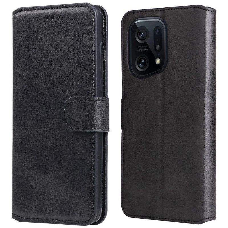 Leren Hoesje voor Oppo Find X5 Pro Verenigd