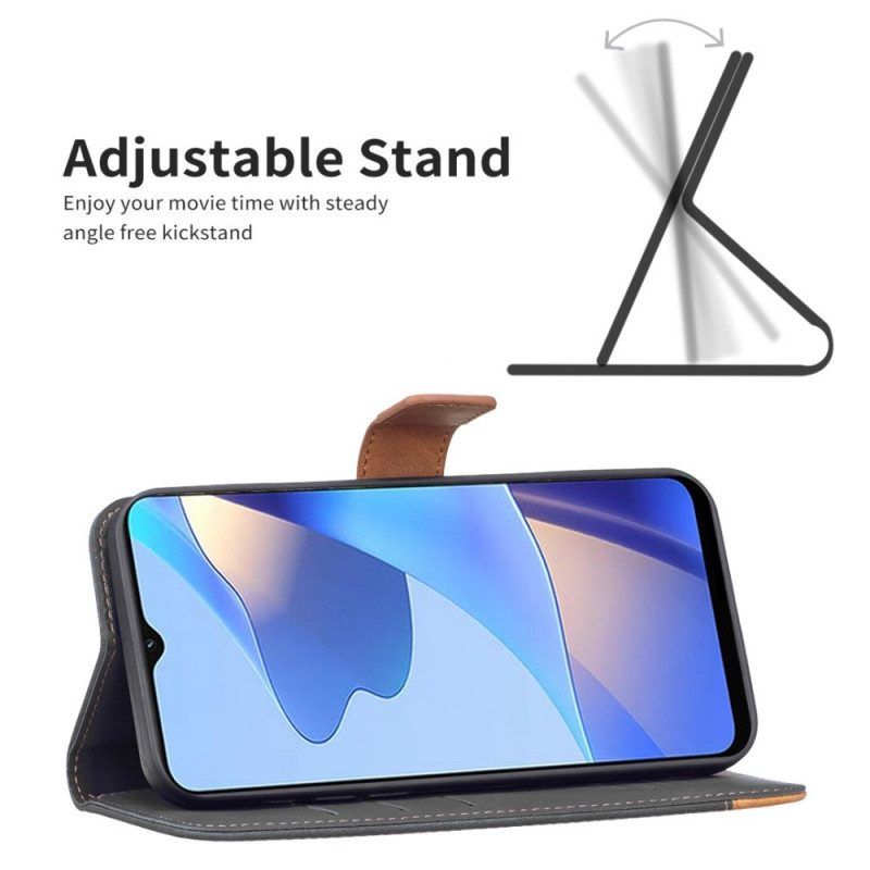 Leren Hoesje voor Oppo Find X5 Tweekleurige Imitatieleer Binfen Kleur