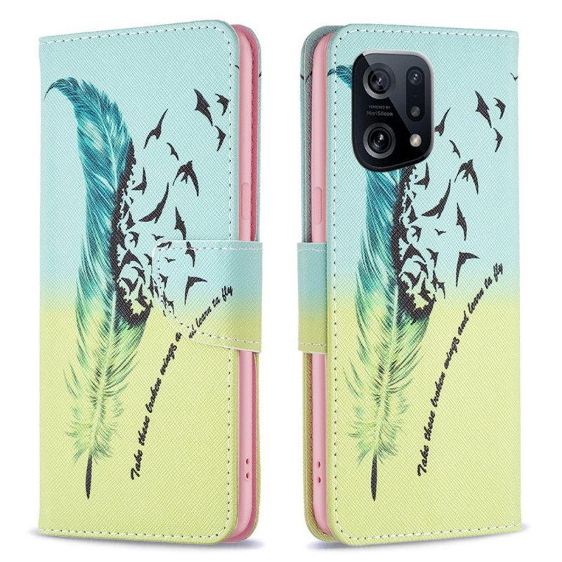 Leren Hoesje voor Oppo Find X5 Veerkracht