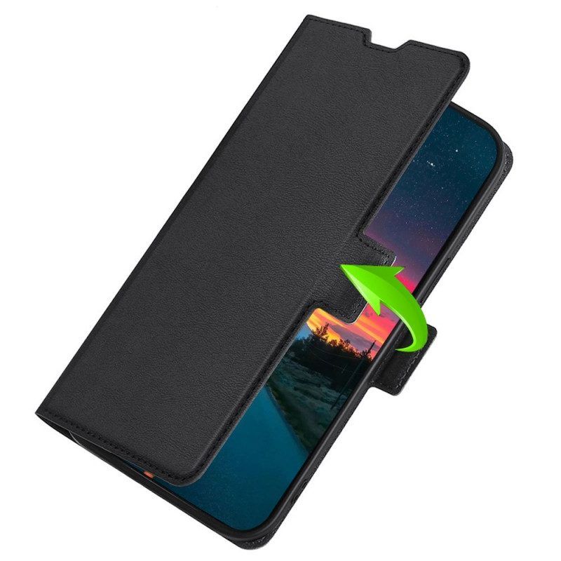 Leren Hoesje voor Oppo Reno 7 Finesse Dubbele Sluiting