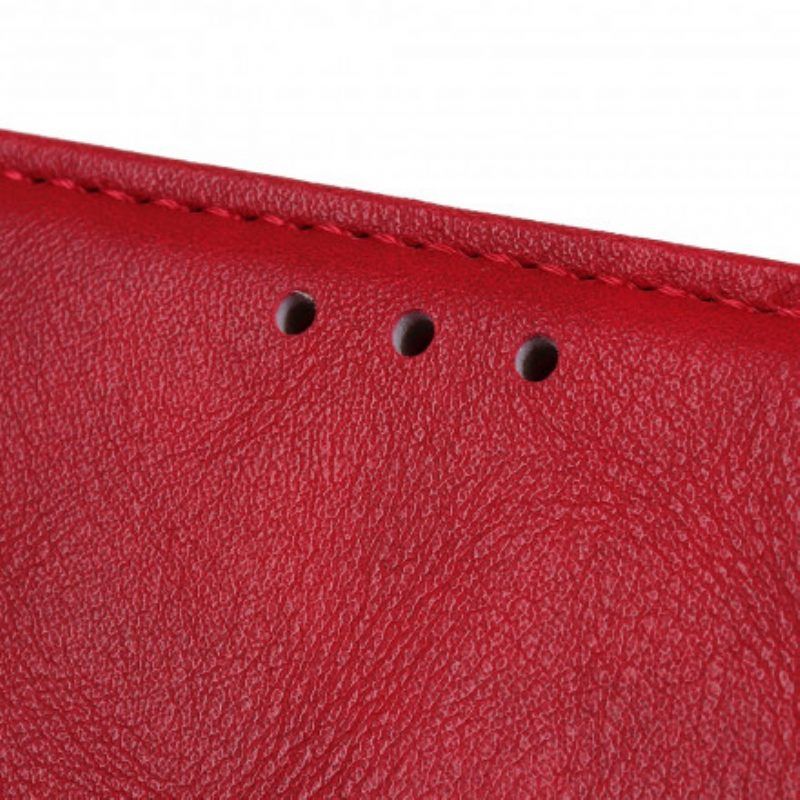 Leren Hoesje voor Realme C21 Vintage Knop Van Imitatieleer