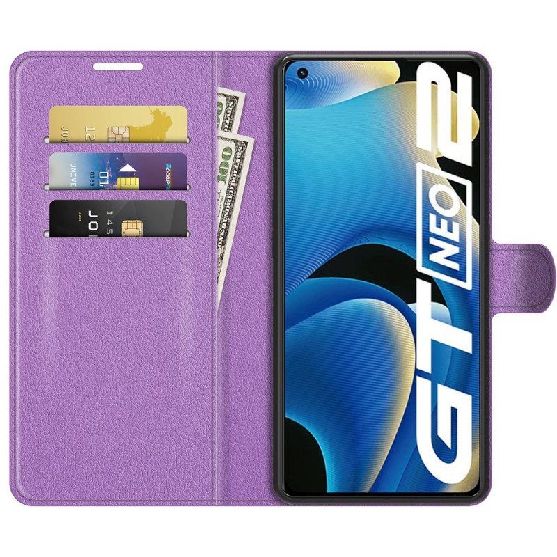 Leren Hoesje voor Realme GT Neo 3T / Neo 2 Klassiek Lychee-effect