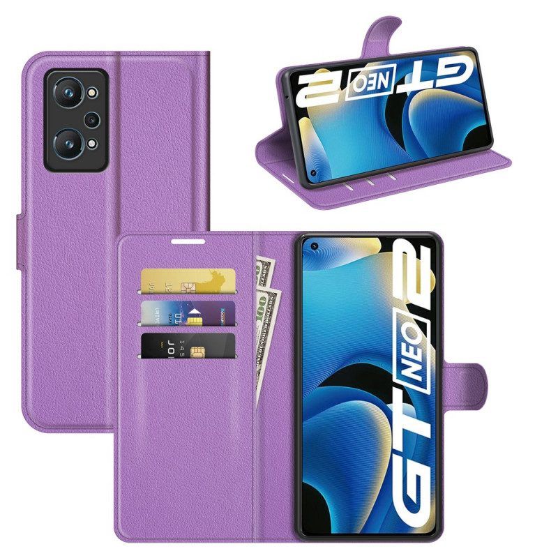 Leren Hoesje voor Realme GT Neo 3T / Neo 2 Klassiek Lychee-effect