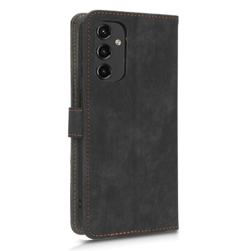 Leren Hoesje voor Samsung Galaxy A14 / A14 5G Geborstelde Koolstofvezel
