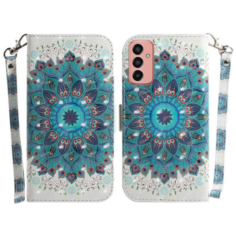 Leren Hoesje voor Samsung Galaxy M13 Mandala Met Koord