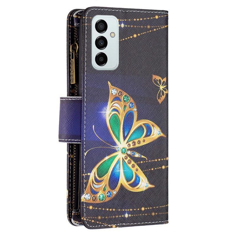 Leren Hoesje voor Samsung Galaxy M23 5G Vlinders Portemonnee En Lanyard