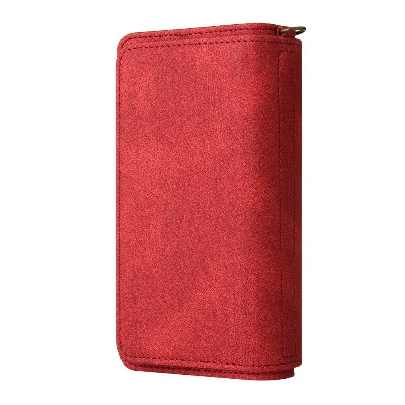 Leren Hoesje voor Samsung Galaxy M53 5G Multifunctionele Kaarthouder Voor 10 Kaarten