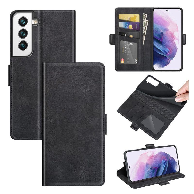 Leren Hoesje voor Samsung Galaxy S22 Plus 5G Folio-hoesje Flap Dubbel Ontwerp
