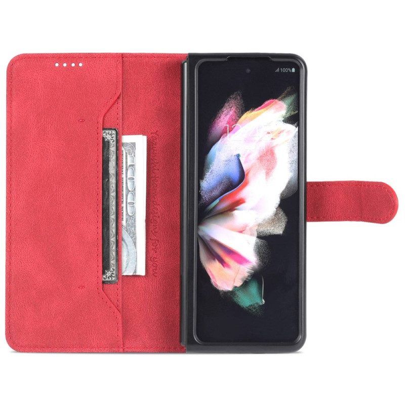 Leren Hoesje voor Samsung Galaxy Z Fold 4 Portemonnee Leren Azns Stikselportemonnee