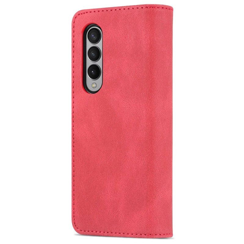 Leren Hoesje voor Samsung Galaxy Z Fold 4 Portemonnee Leren Azns Stikselportemonnee