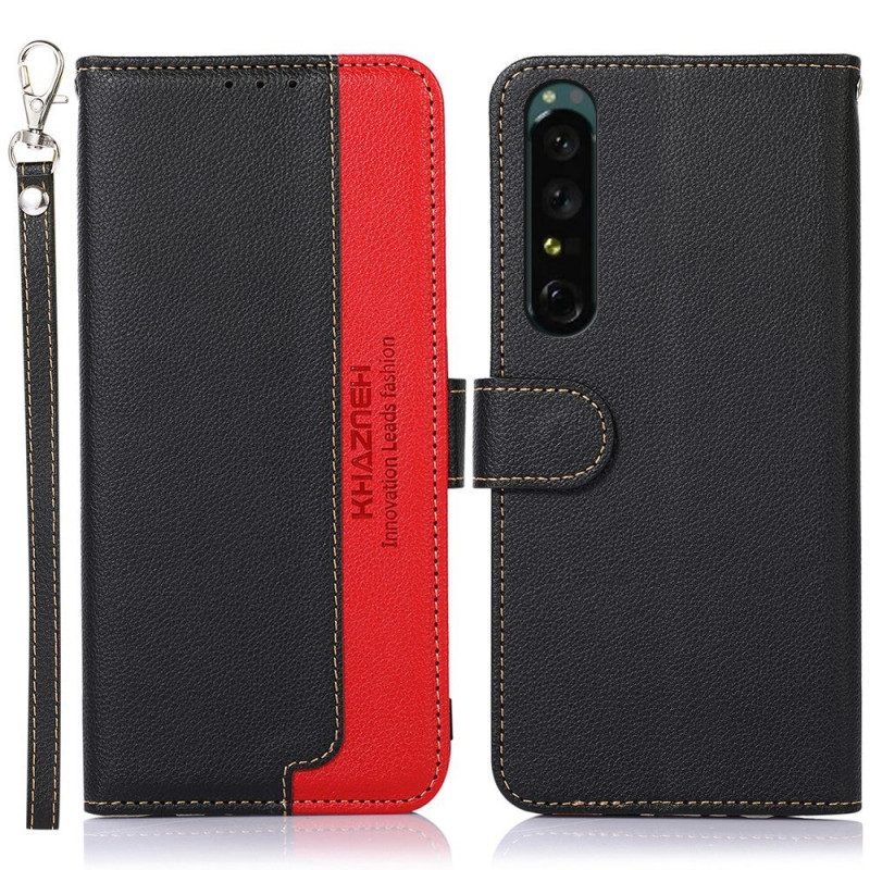 Leren Hoesje voor Sony Xperia 1 IV Lychee-stijl Rfid