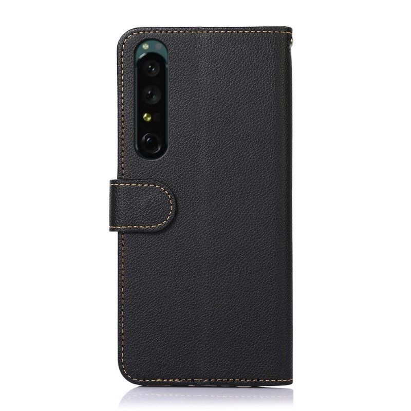 Leren Hoesje voor Sony Xperia 1 IV Lychee-stijl Rfid