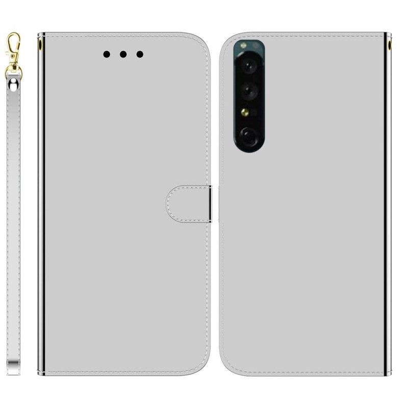 Leren Hoesje voor Sony Xperia 1 IV Met Ketting Spiegelriem Van Imitatieleer