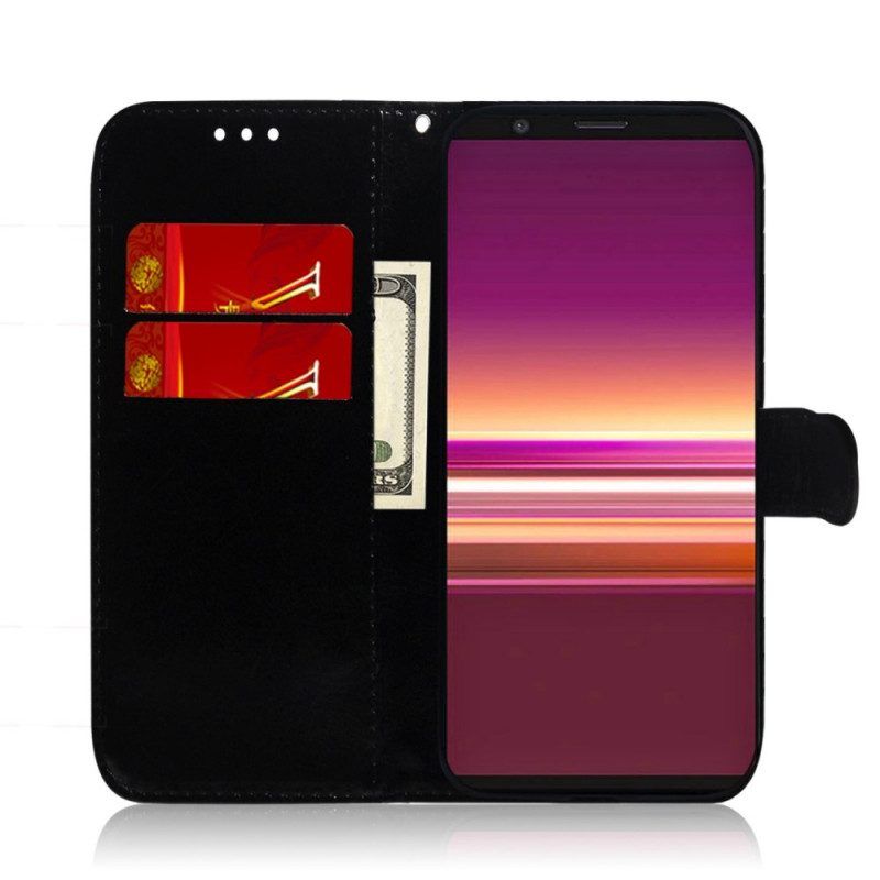 Leren Hoesje voor Sony Xperia 1 IV Met Ketting Spiegelriem Van Imitatieleer
