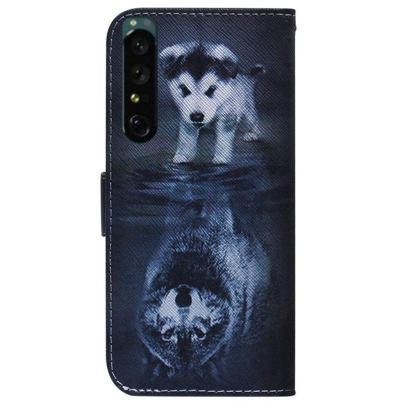 Leren Hoesje voor Sony Xperia 1 IV Puppy-droom
