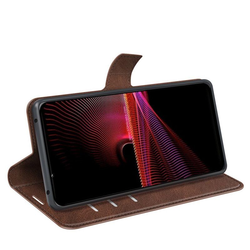 Leren Hoesje voor Sony Xperia 1 IV Retro Leereffect