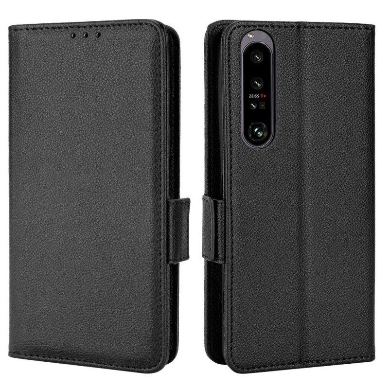 Leren Hoesje voor Sony Xperia 1 IV Traditionele Litchi-leerstijl